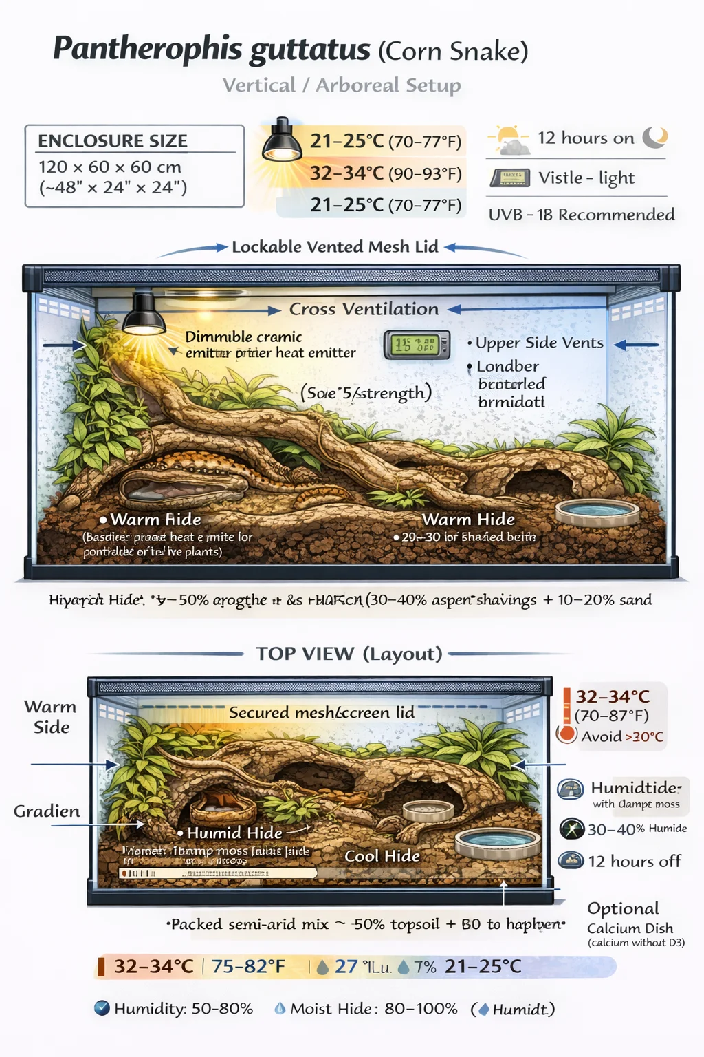 Corn Snake enclosure setup image for reptile husbandry planning in CareTrack